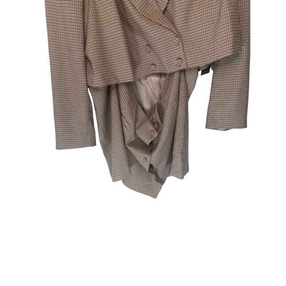 New with Tags Eloquii Plus Brown Houndstooth Open Front Blazer Dress Size 30 - Picture 6 of 15